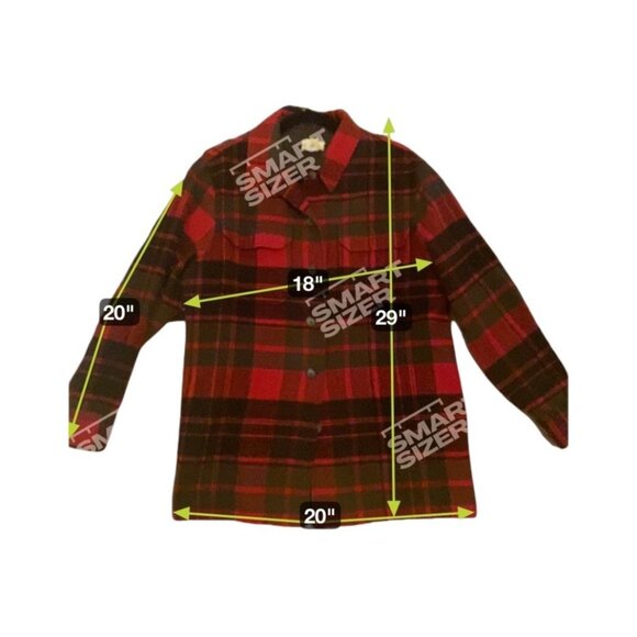 Vintage Limited America Shacket Red Green Plaid Wool Mohair Jacket Men M - Picture 4 of 8